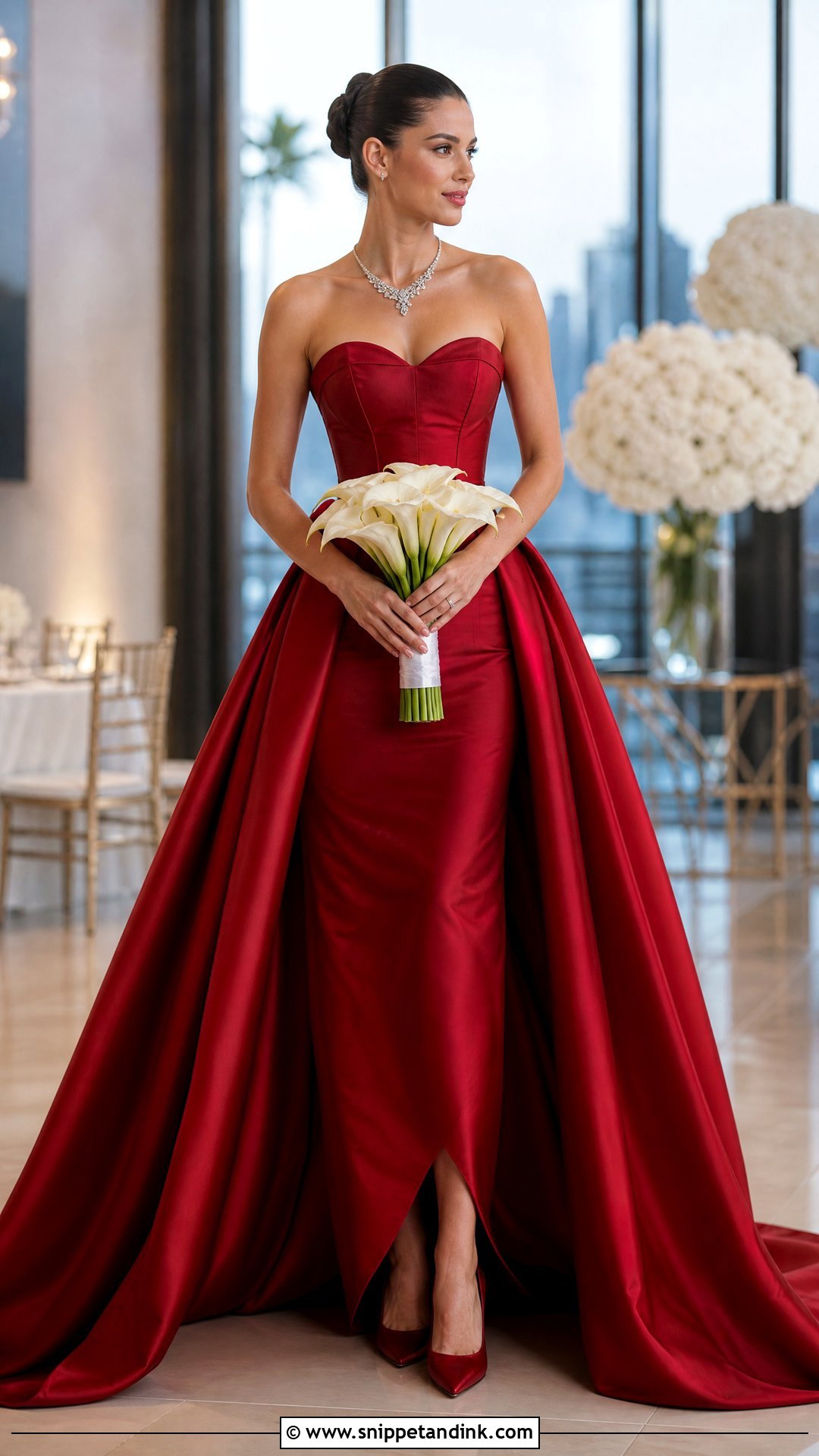 Red Strapless Wedding Dress - Snippet and Ink - 20 Red Wedding Dress Outfit Ideas