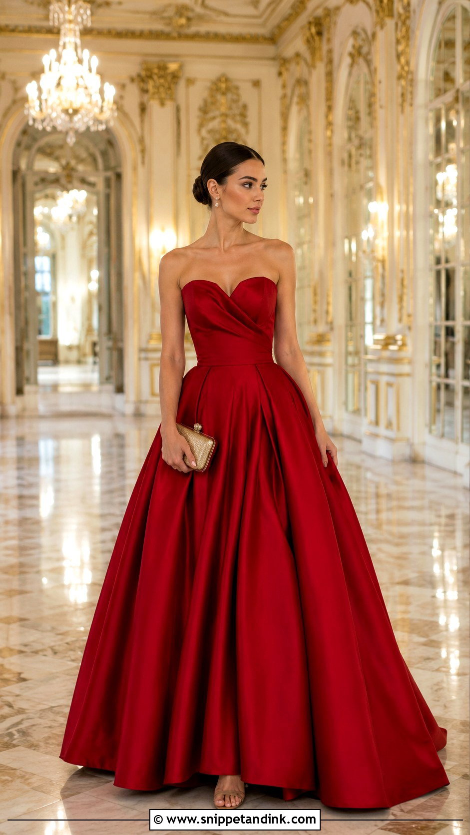 Red Structured Ball Gown Outfit - Snippet and Ink - 25 White Tie Wedding Ideas