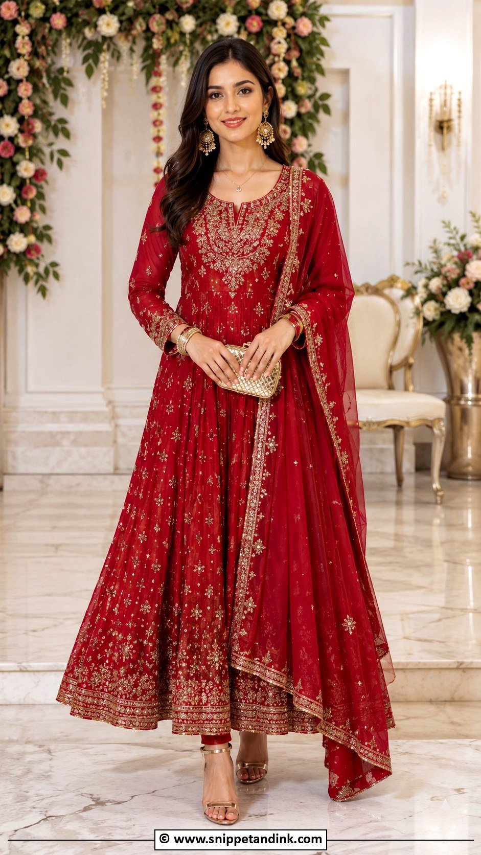 Red Suit For Roka Ceremony - Snippet and Ink - 35 Roka Ceremony Outfits