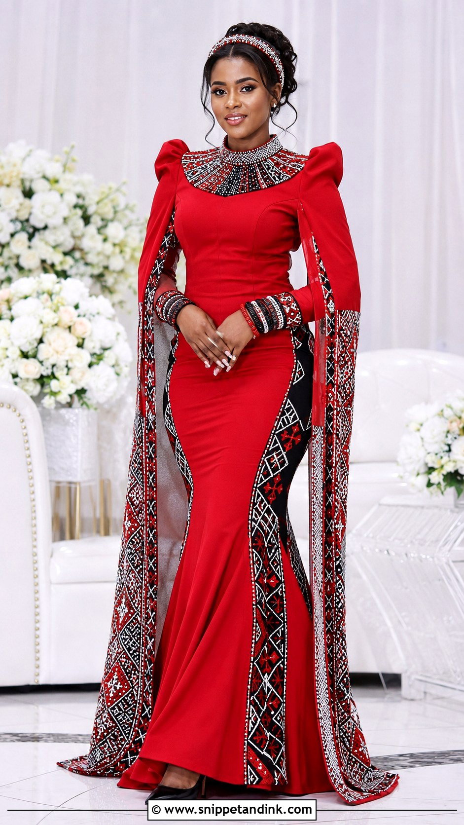 Red Swati Mermaid Wedding Dress - Snippet and Ink - 20 Swati Wedding Dresses