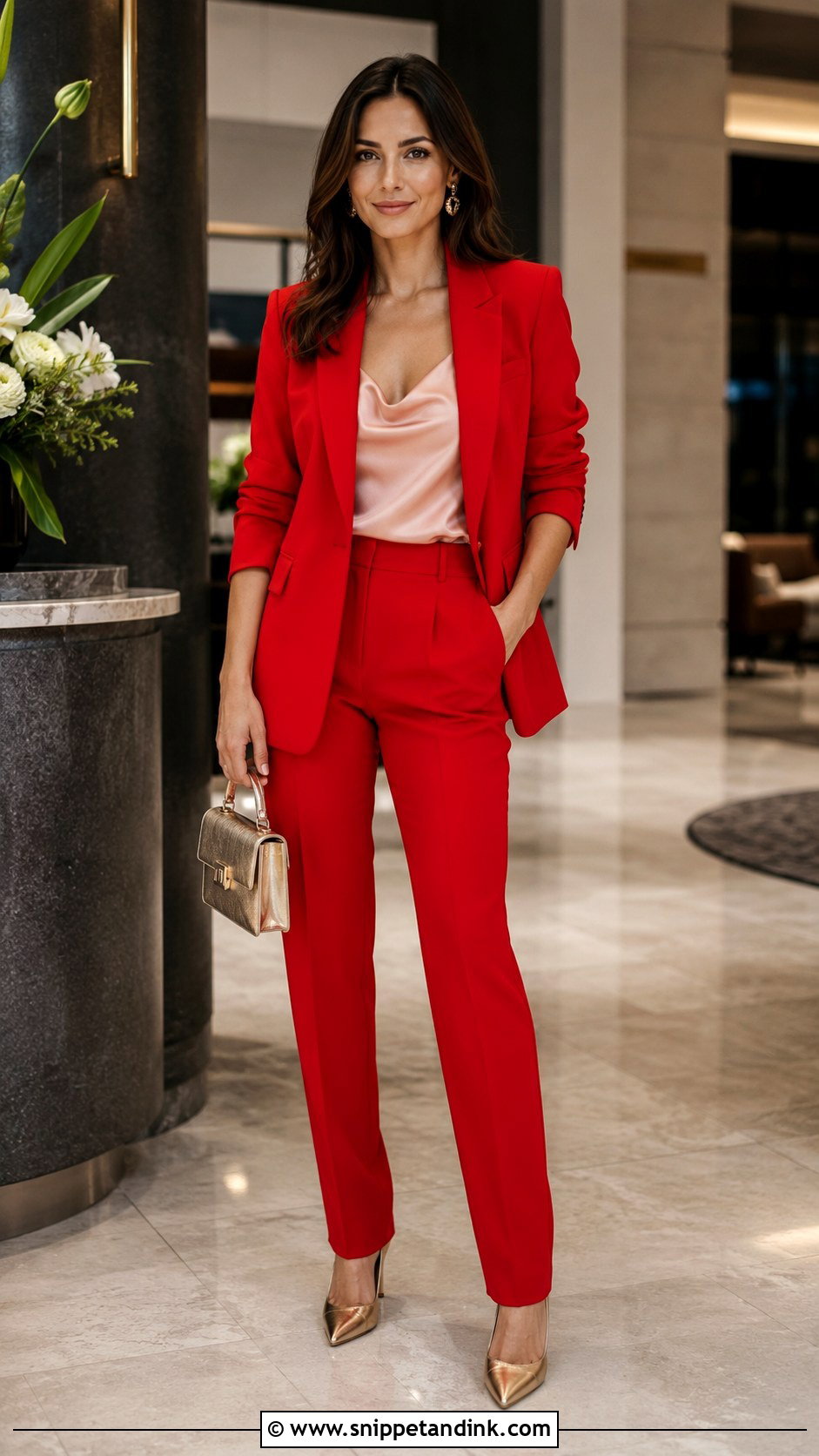 Red Tailored Suit Bachelorette Party Outfit - Snippet and Ink - 20 Colorful Bachelorette Party Outfits