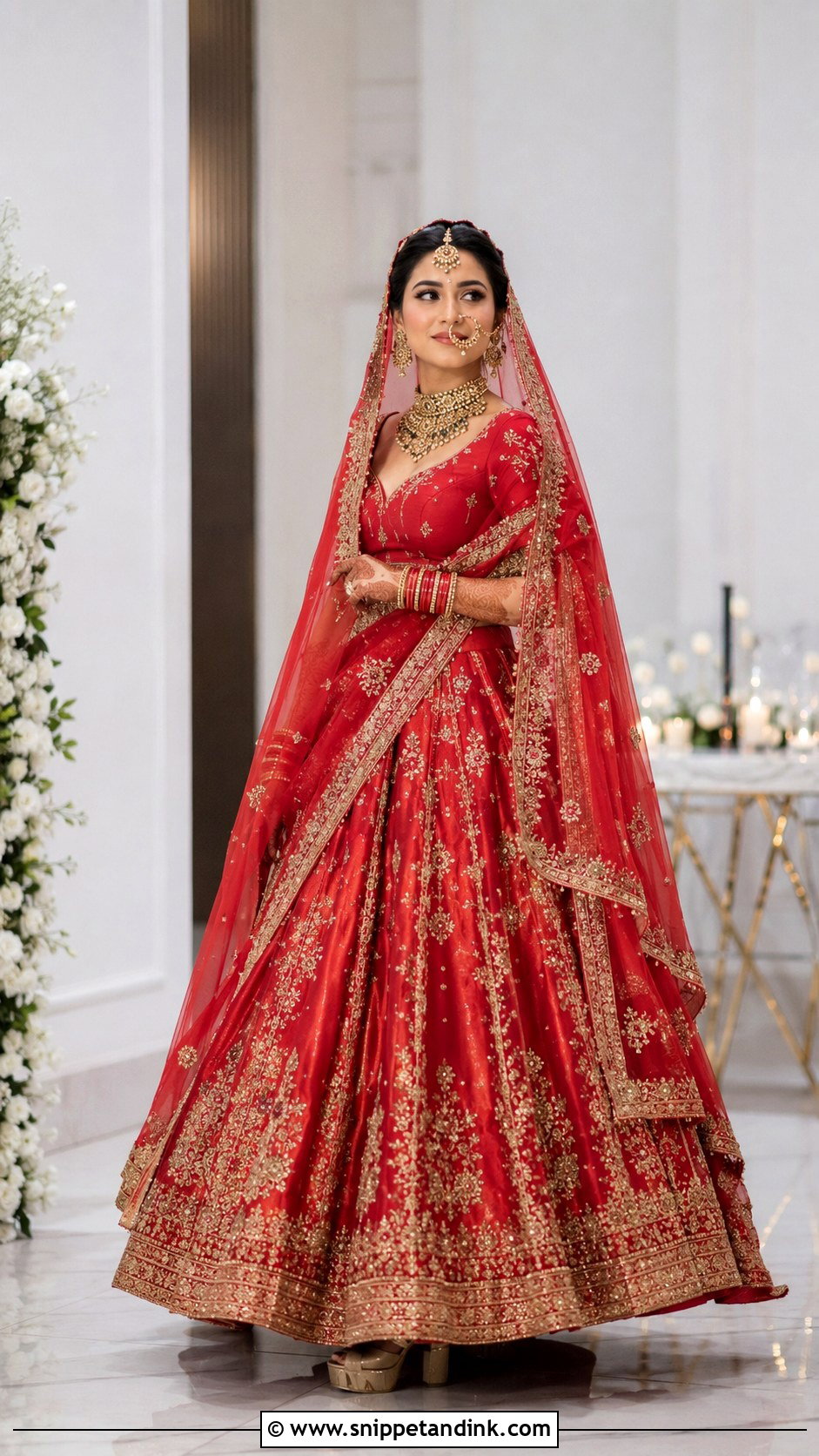 Red Tissue Bridal Lehenga - Snippet and Ink - 20 Red Baraat Dress Pakistani Bridal Wear Ideas