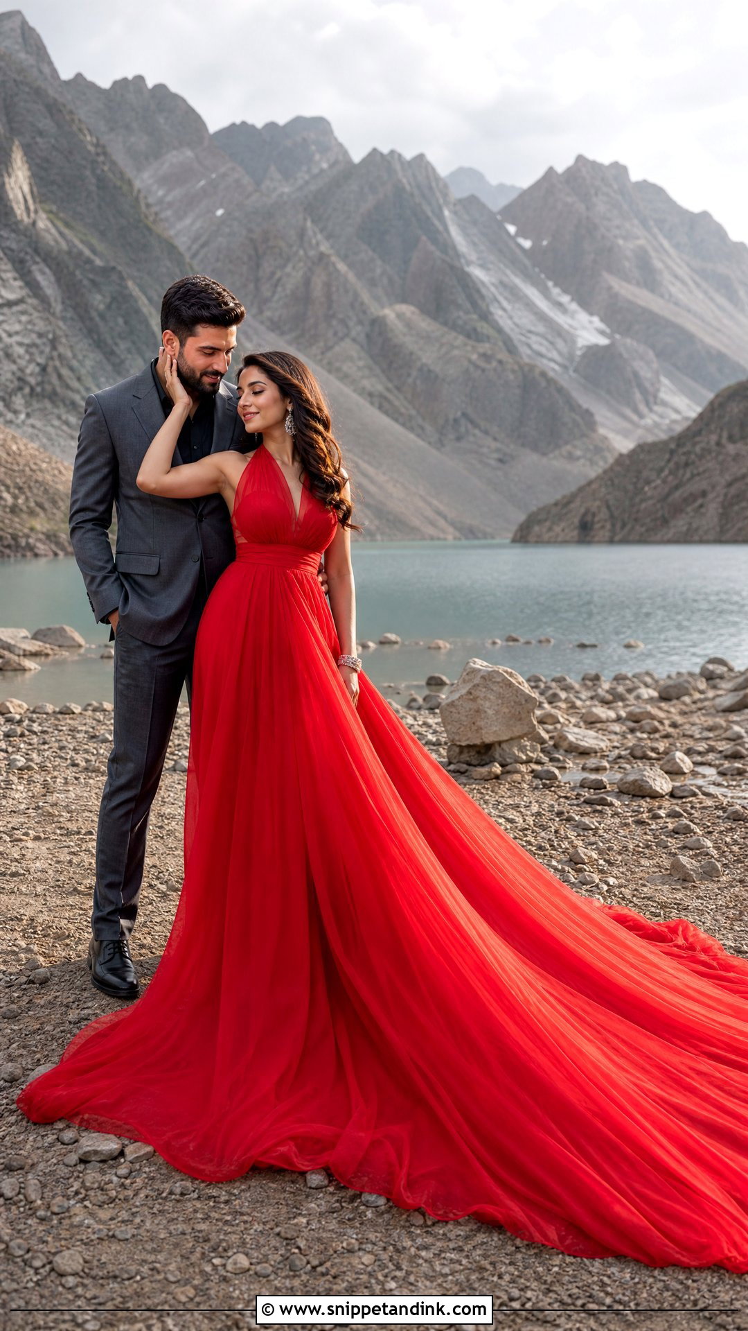 Red Trail Gown Pre Wedding Outfit - Snippet and Ink - 20 Pre Wedding Western Outfits