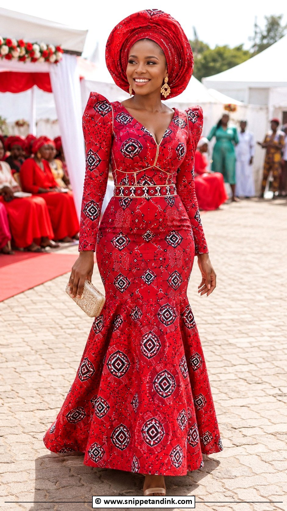 Red Tswana Traditional Wedding Dress - Snippet and Ink - 25 Tswana Traditional Wedding Dresses
