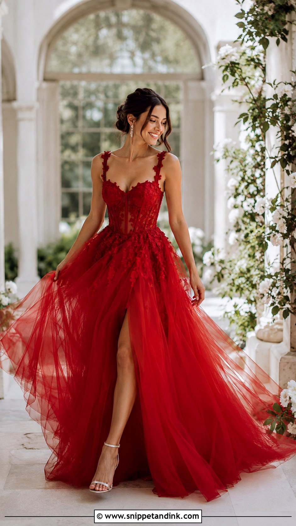 Red Tulle Bridal Dress - Snippet and Ink - 30 Red Bridal Dress Ideas