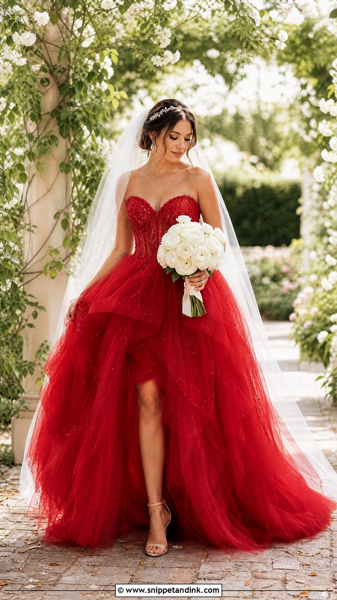 Red Tulle Bridal Gown - Snippet and Ink - 20 Red Bridal Dress Gowns