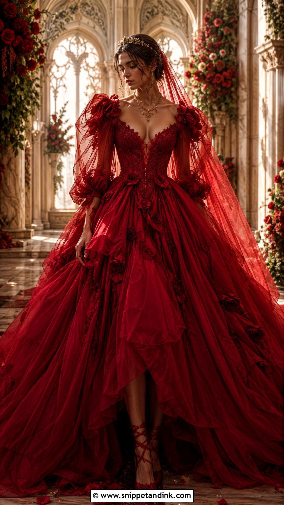Red Tulle Feyre Wedding Dress - Snippet and Ink - 20 Feyre Wedding Dress Acomaf Ideas
