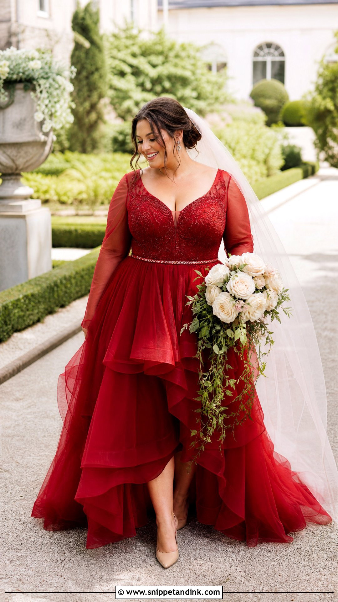 Red Tulle Wedding Dress - Snippet and Ink - 20 Red Wedding Dress Outfit Ideas