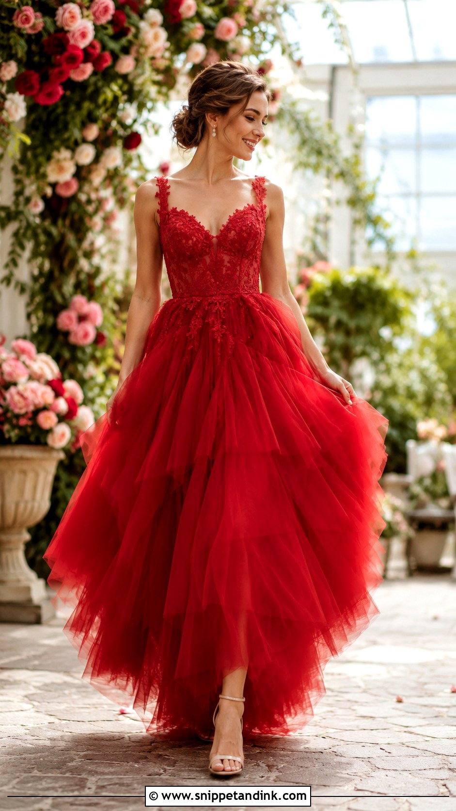 Red Tulle Wedding Dress - Snippet and Ink - 25 Red Wedding Dress Ideas