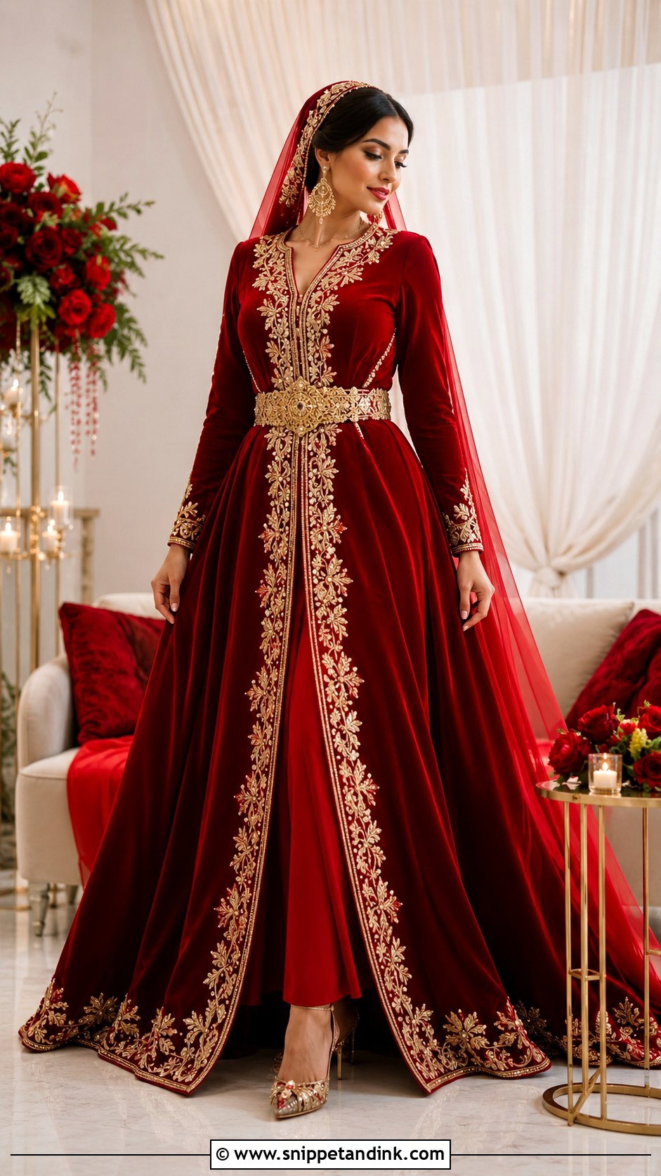 Red Turkish Henna Night Dress - Snippet and Ink - 25 Turkey Wedding Dress Ideas