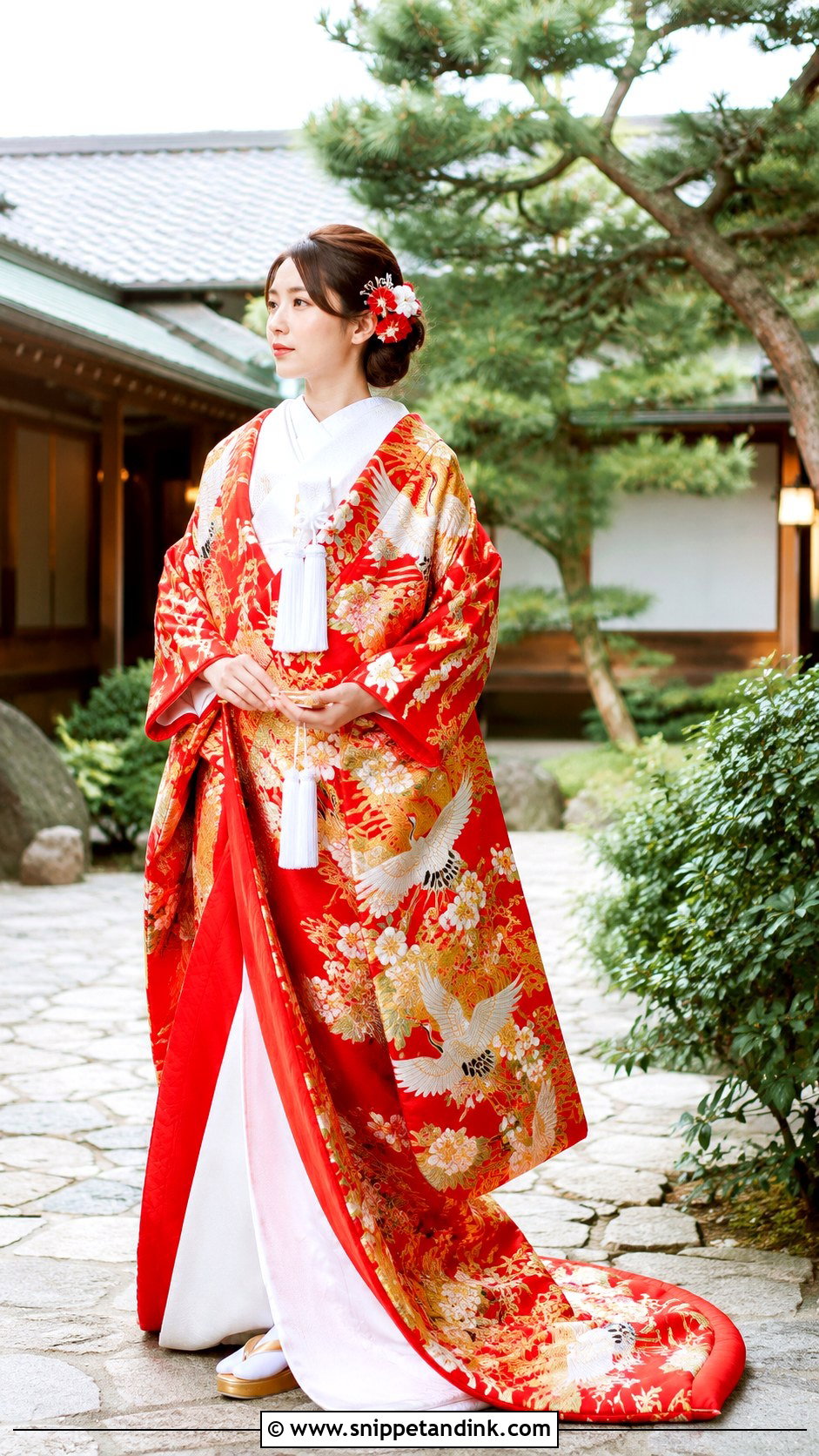 Red Uchikake Japan Wedding Dress - Snippet and Ink - 25 Japan Wedding Dress Ideas