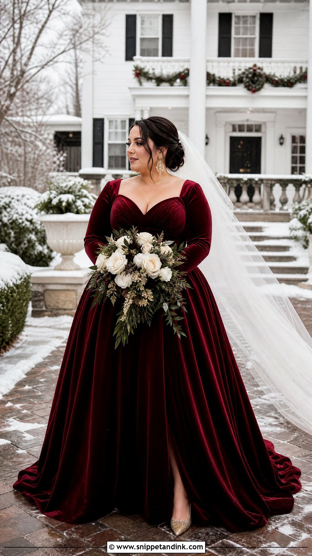 Red Velvet Ball Gown Wedding Dress - Snippet and Ink - 20 Red Wedding Dress Outfit Ideas