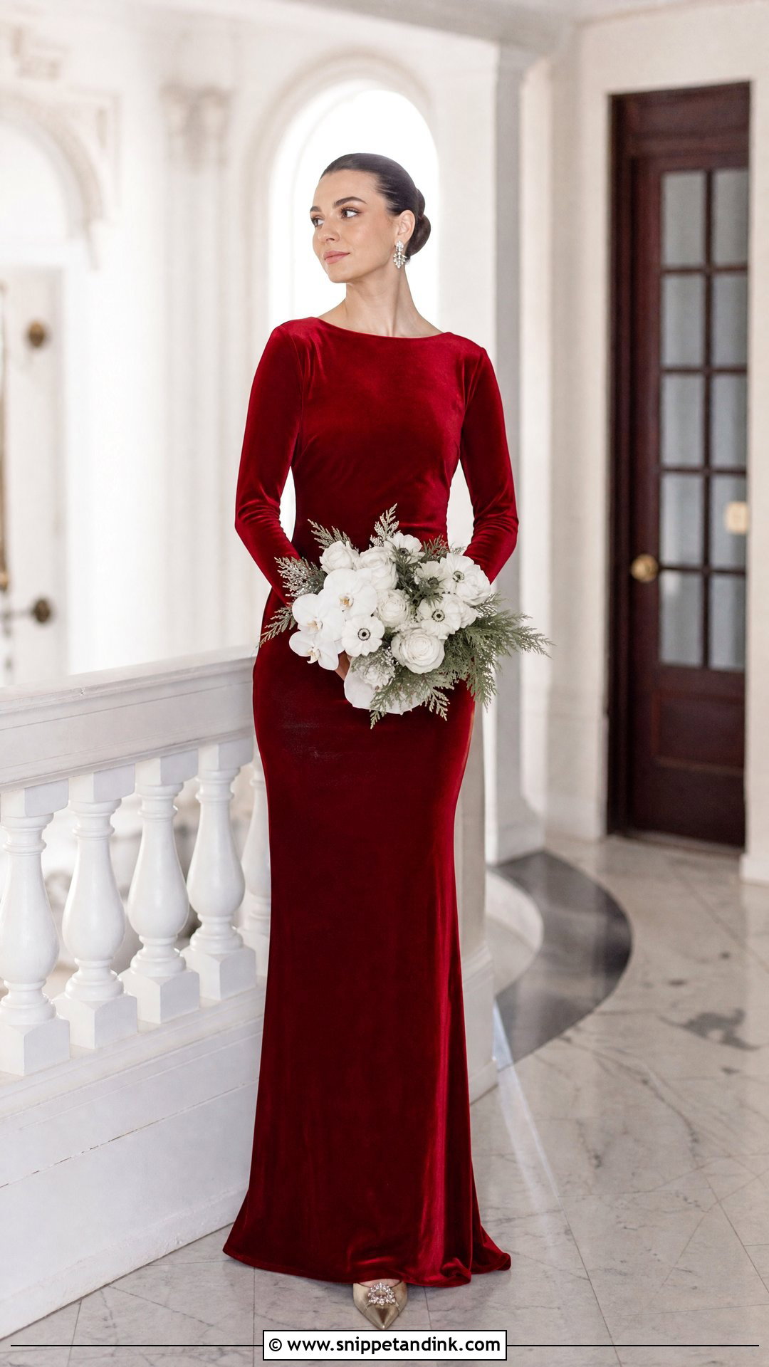 Red Velvet Bride Dress - Snippet and Ink - 25 Red Bride Dress Ideas