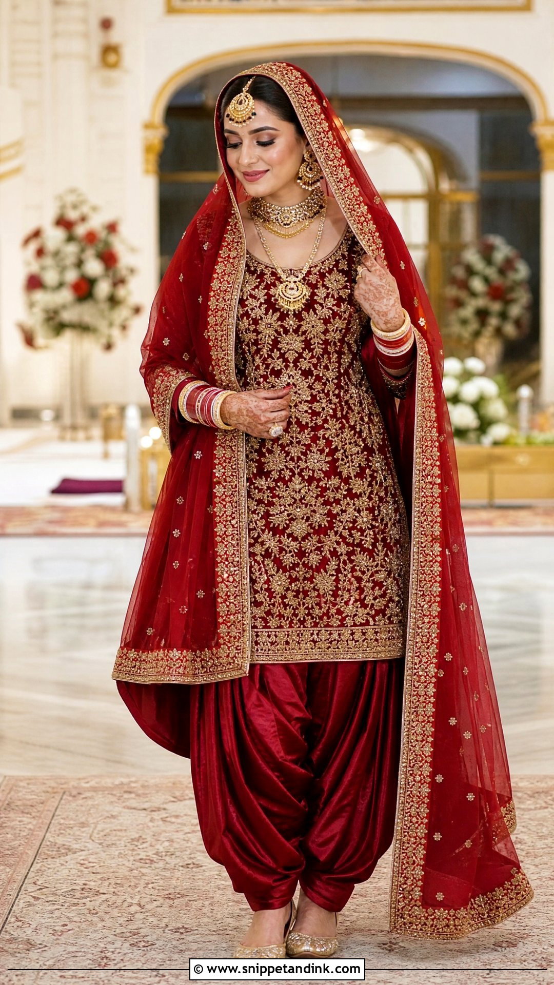 Red Velvet Punjabi Bridal Patiala Suit - Snippet and Ink - 20 Punjabi Bridal Wedding Suit Ideas