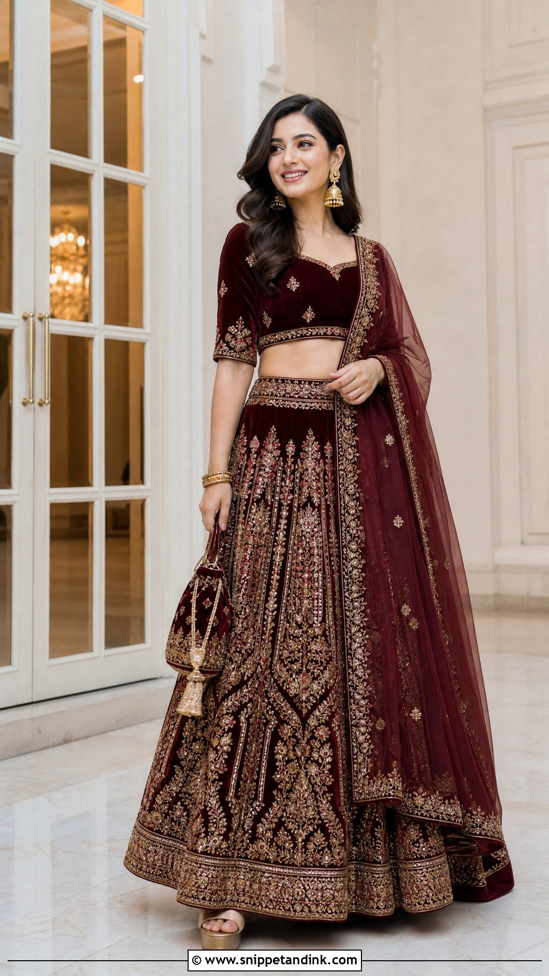 Red Velvet Sangeet Lehenga - Snippet and Ink - 20 Red Sangeet Outfit Ideas