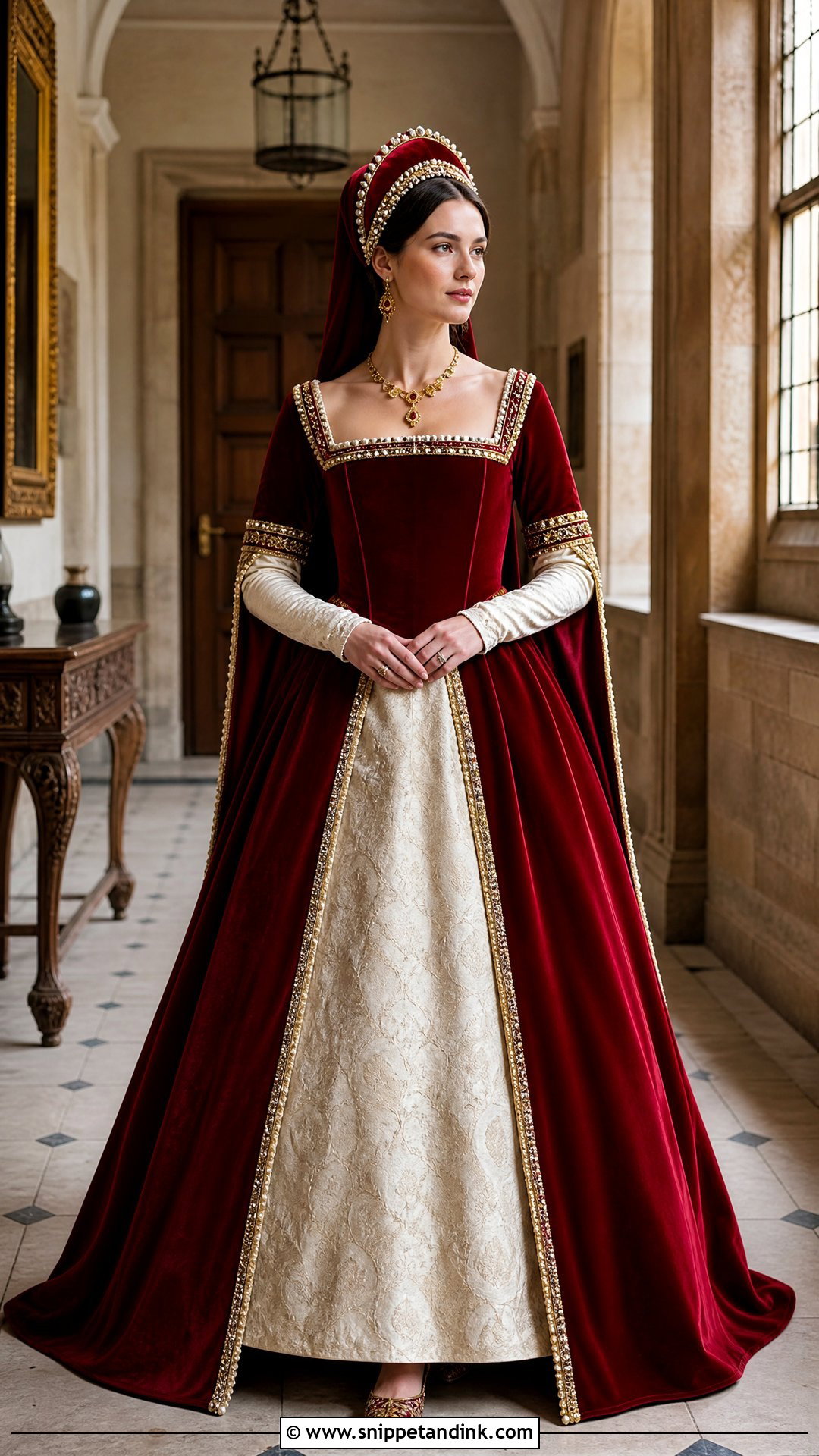 Red Velvet Tudor Wedding Dress - Snippet and Ink - 20 Tudor Wedding Dress Ideas