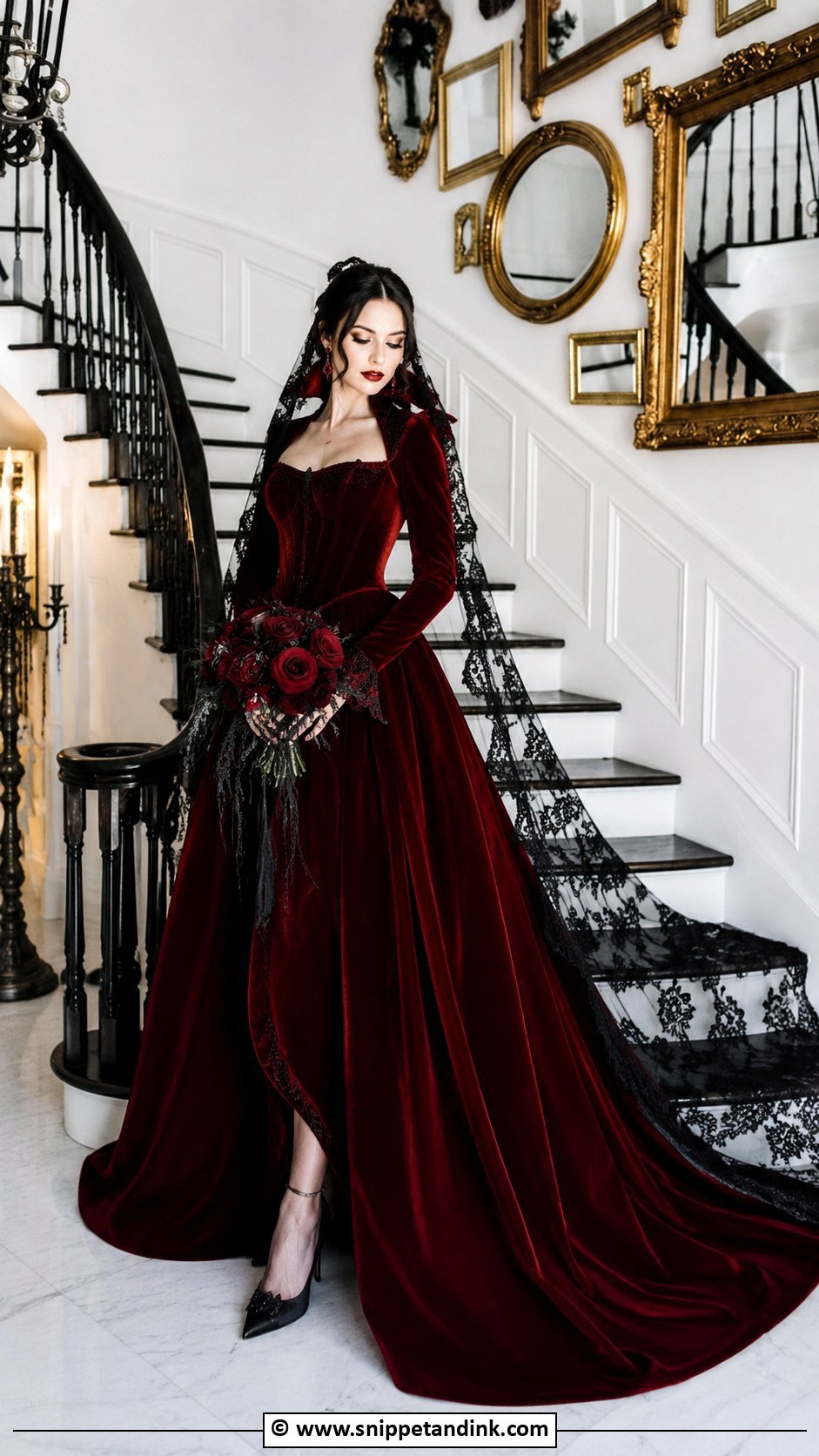 Red Velvet Vampire Wedding Dress - Snippet and Ink - 25 Vampire Wedding Dress Ideas