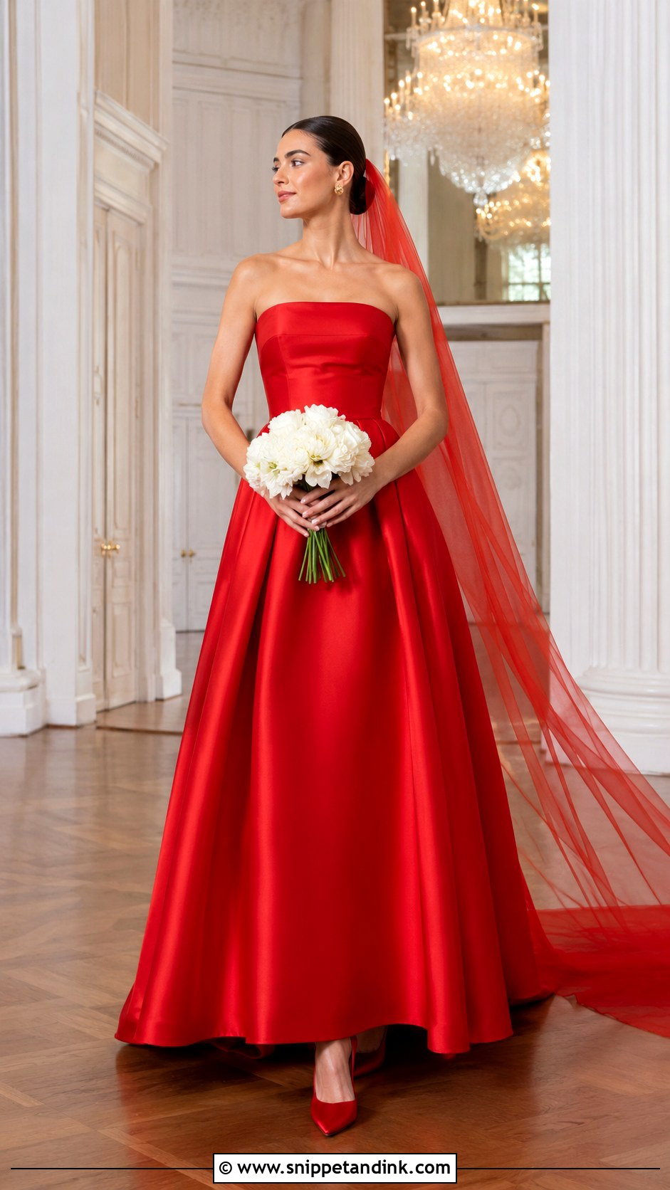 Red Wedding Dress - Snippet and Ink - 20 Different Color Wedding Dresses