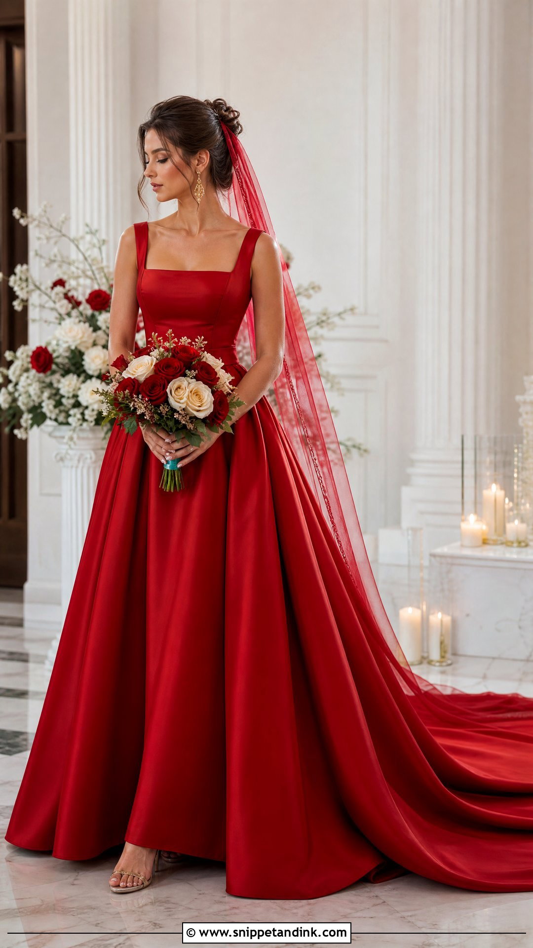 Red Wedding Dress - Snippet and Ink - 20 Wedding Dresses Not White Colour