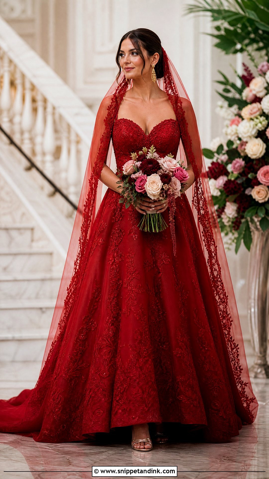 Red Wedding Dress - Snippet and Ink - 20 Non White Wedding Dress Colour Ideas