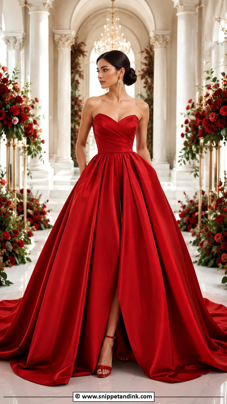 Red Wedding Dress - Snippet and Ink - 30 Colored Wedding Dresses
