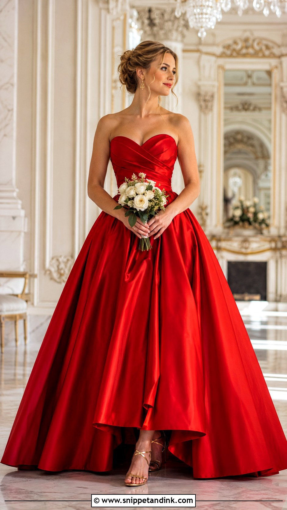 Red Wedding Dress With Full Skirt - Snippet and Ink - 20 Dramatic Wedding Dresses