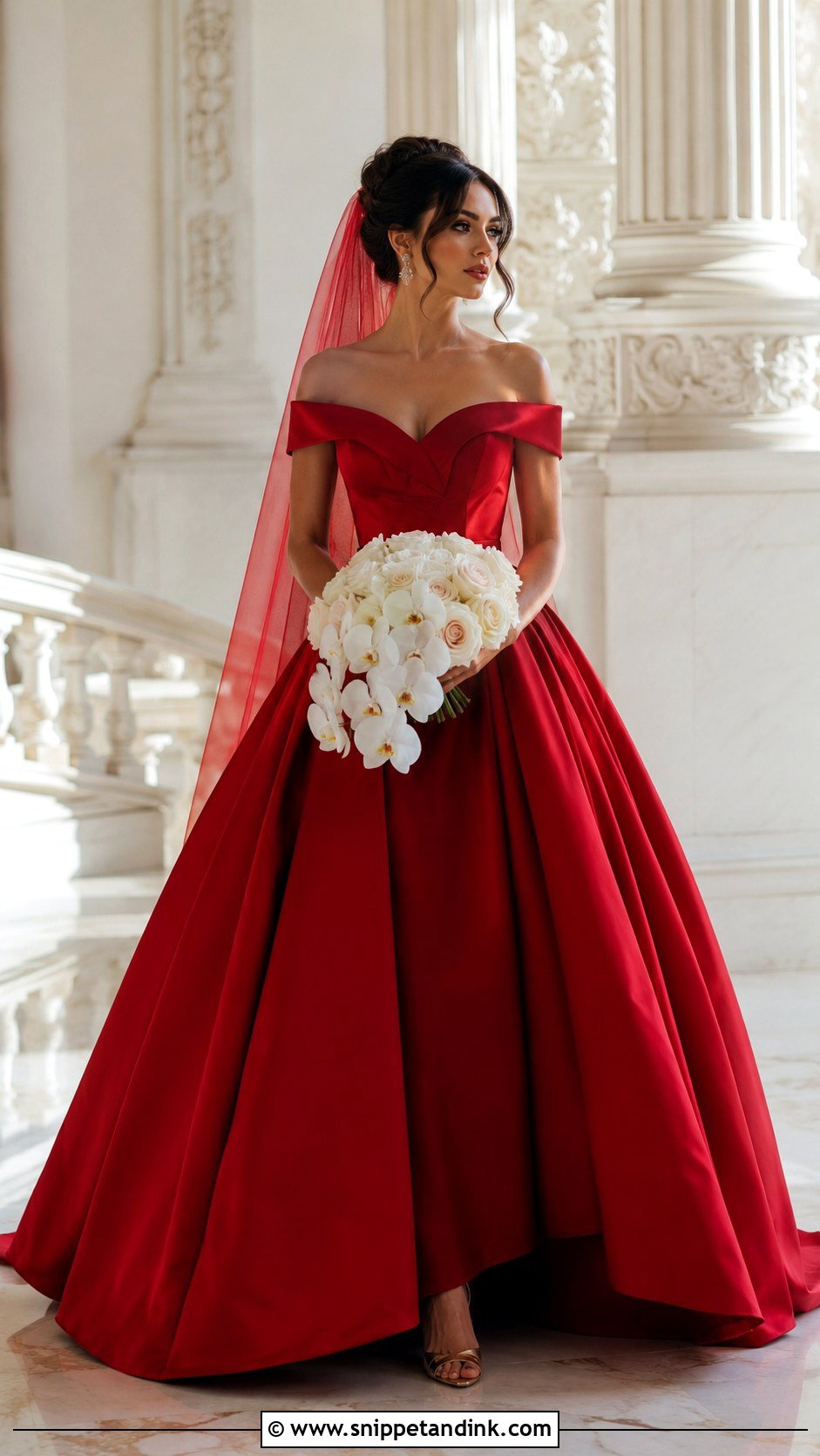 Red Wedding Gown Bride - Snippet and Ink - 20 Colorful Bride Ideas