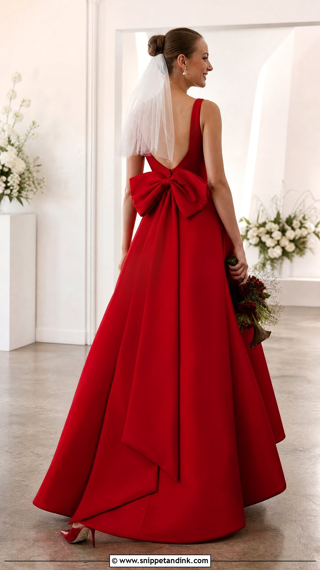 Red Wedding Gown With Bow Back - Snippet and Ink - 20 Red Wedding Gown Ideas