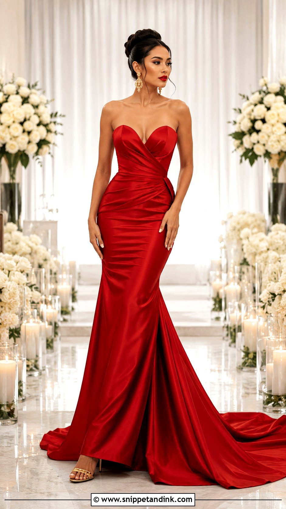 Red Wedding Gown - Snippet and Ink - 25 Colored Wedding Gowns