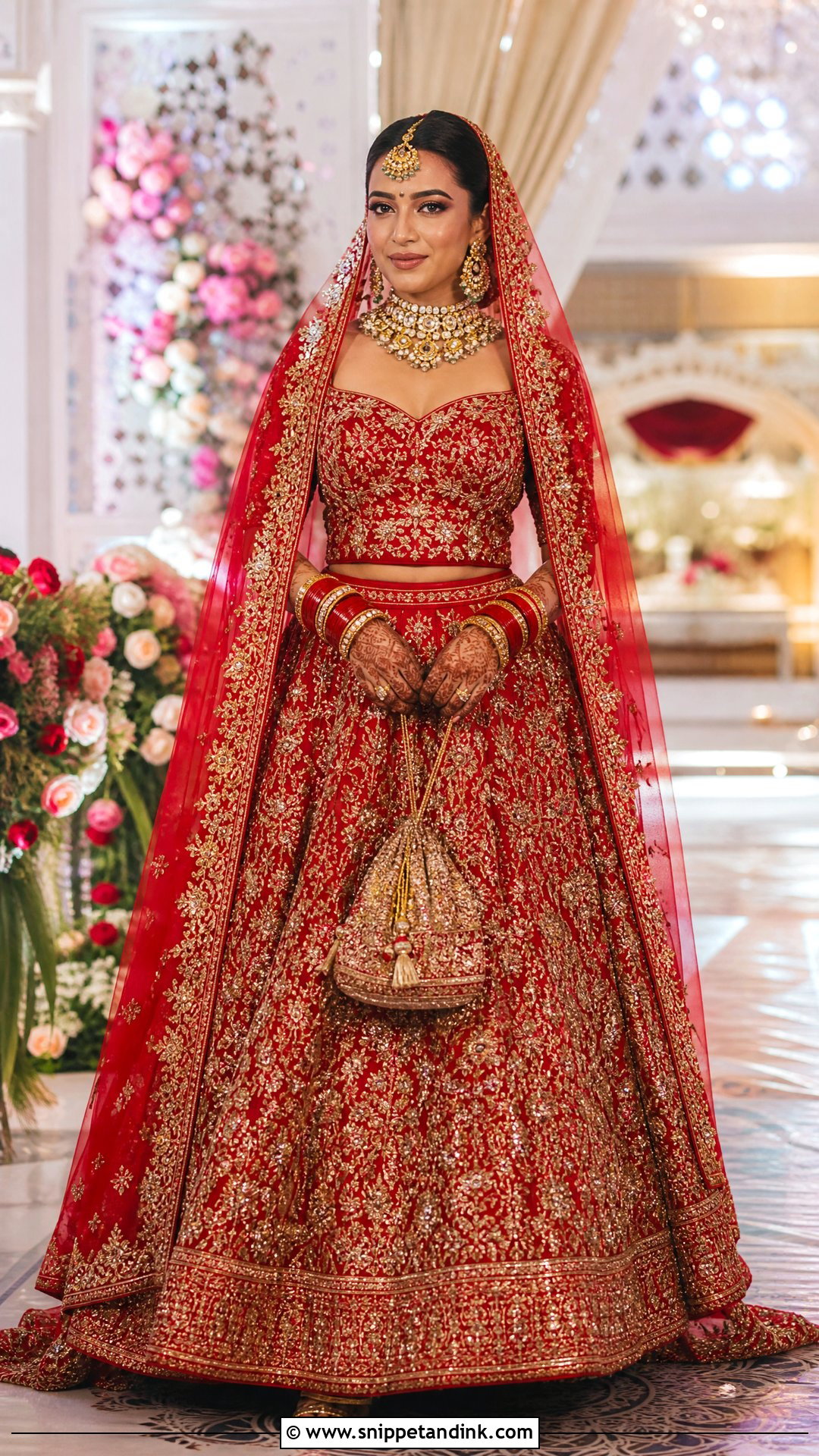 Red Zardosi Bridal Blouse With Silk Lehenga - Snippet and Ink - 25 Blouse Design for Bride Ideas