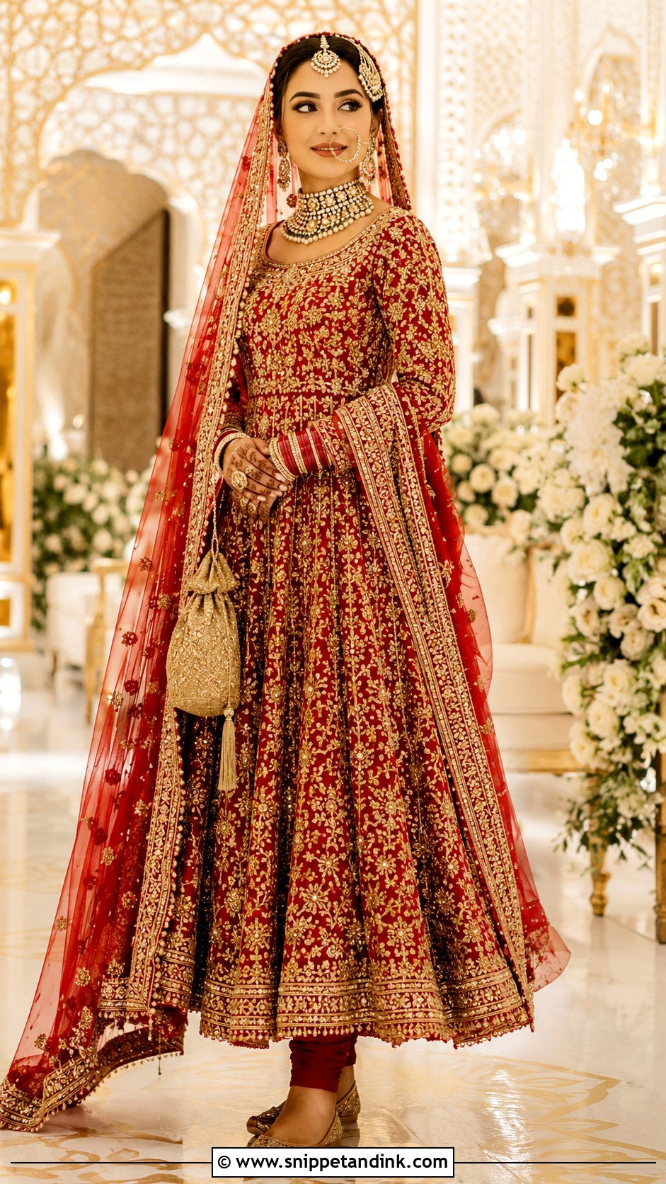Red Zardozi Bridal Anarkali Suit - Snippet and Ink - 20 Bridal Anarkali Suits Brides