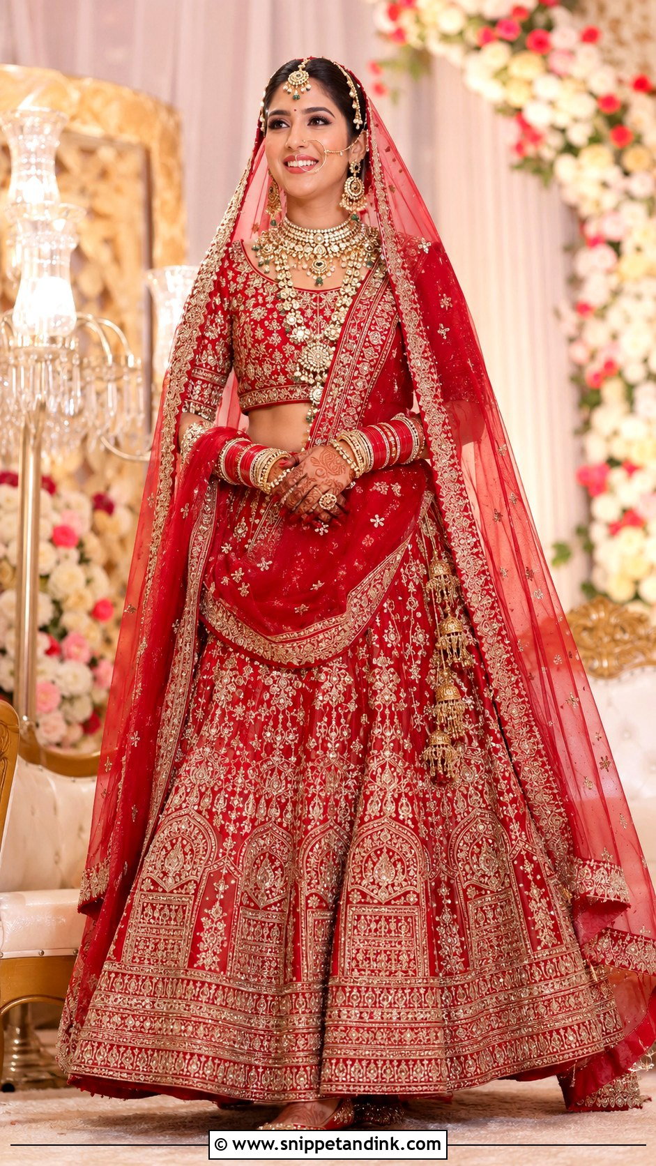 Red Zardozi Bridal Chaniya Choli - Snippet and Ink - 20 Bridal Chaniya Choli Indian Weddings Ideas