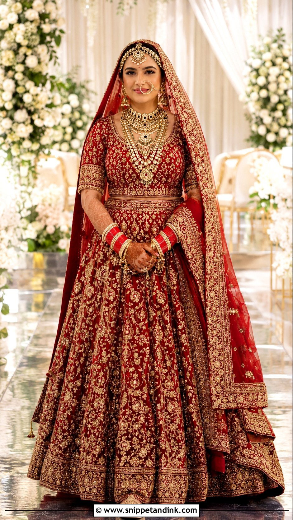 Red Zardozi Bridal Dupatta - Snippet and Ink - 20 Bridal Duppata Design Ideas