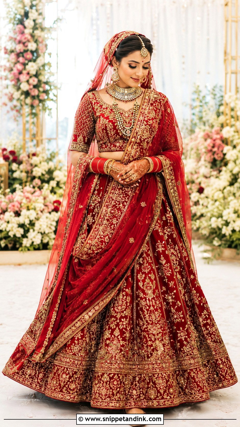 Red Zardozi Bridal Lehenga - Snippet and Ink - 20 Bride Lahenga Design Ideas
