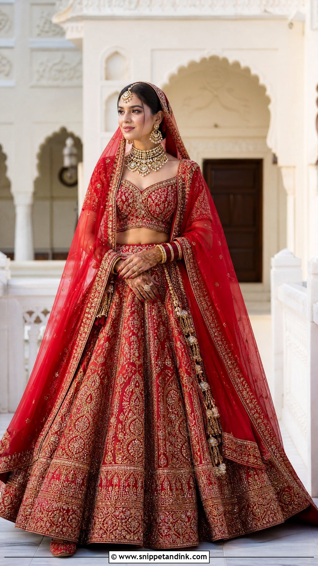 Red Zardozi Bridal Lehenga - Snippet and Ink - 20 Unique Indian Bridal Outfits