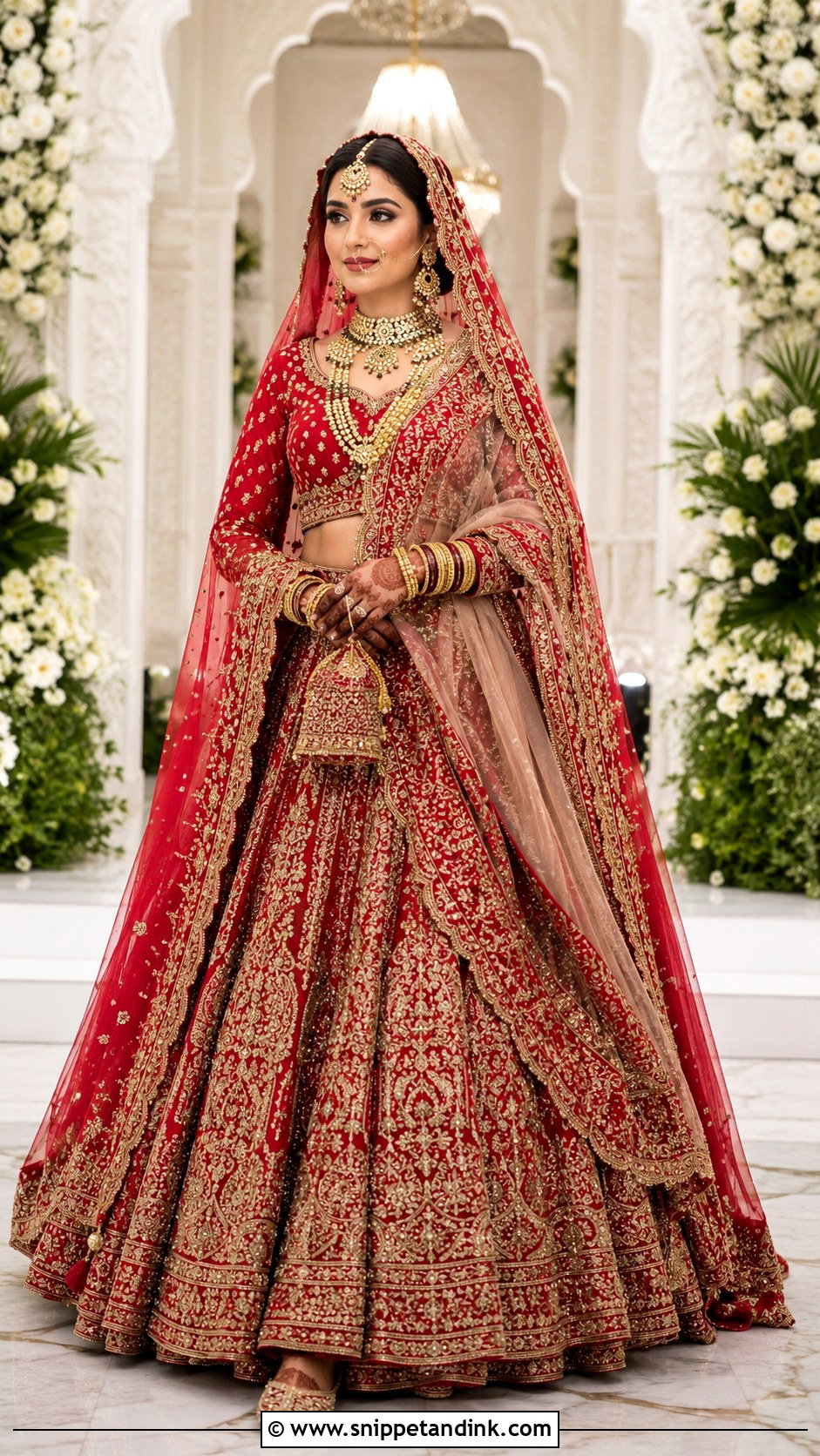 Red Zardozi Bridal Lehenga - Snippet and Ink - 20 Indian Weddings Lehnga Designs