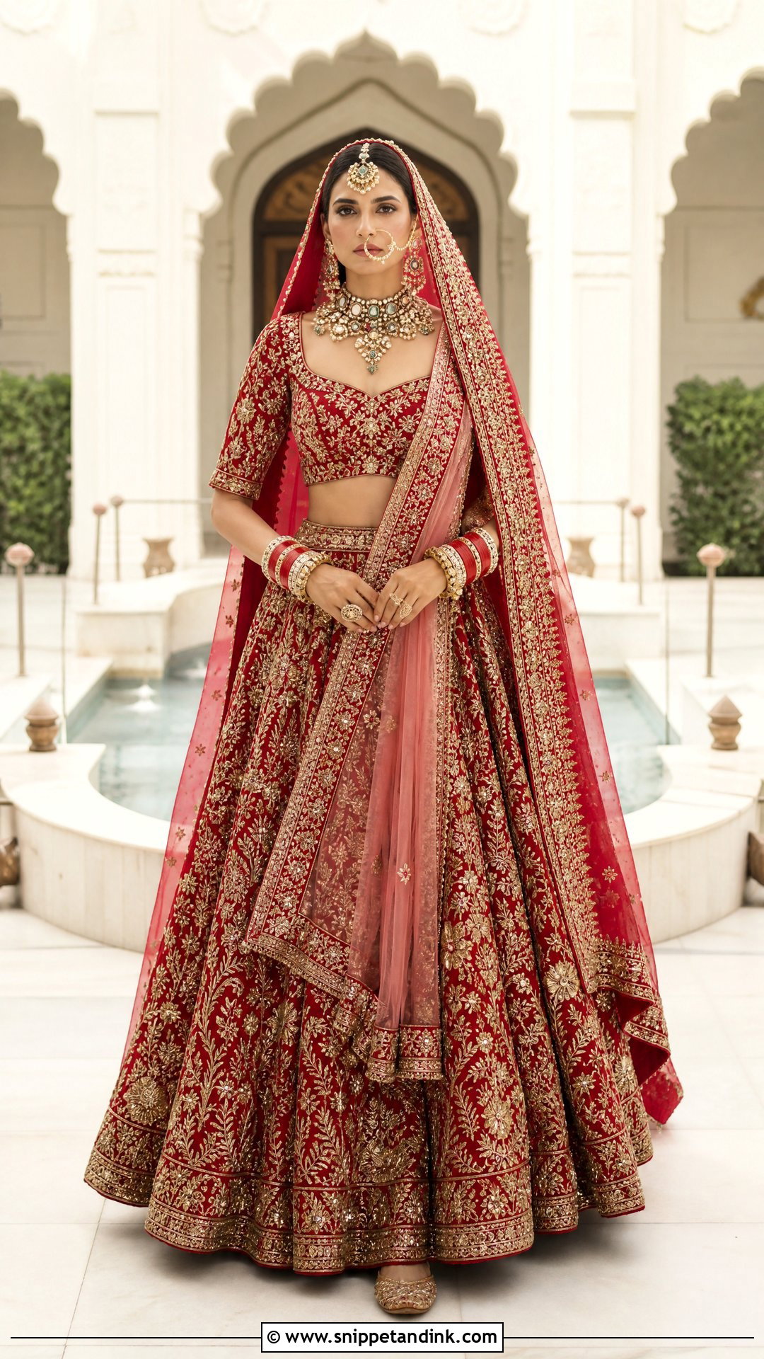 Red Zardozi Bridal Lehenga - Snippet and Ink - 25 Royal Indian Brides Ideas