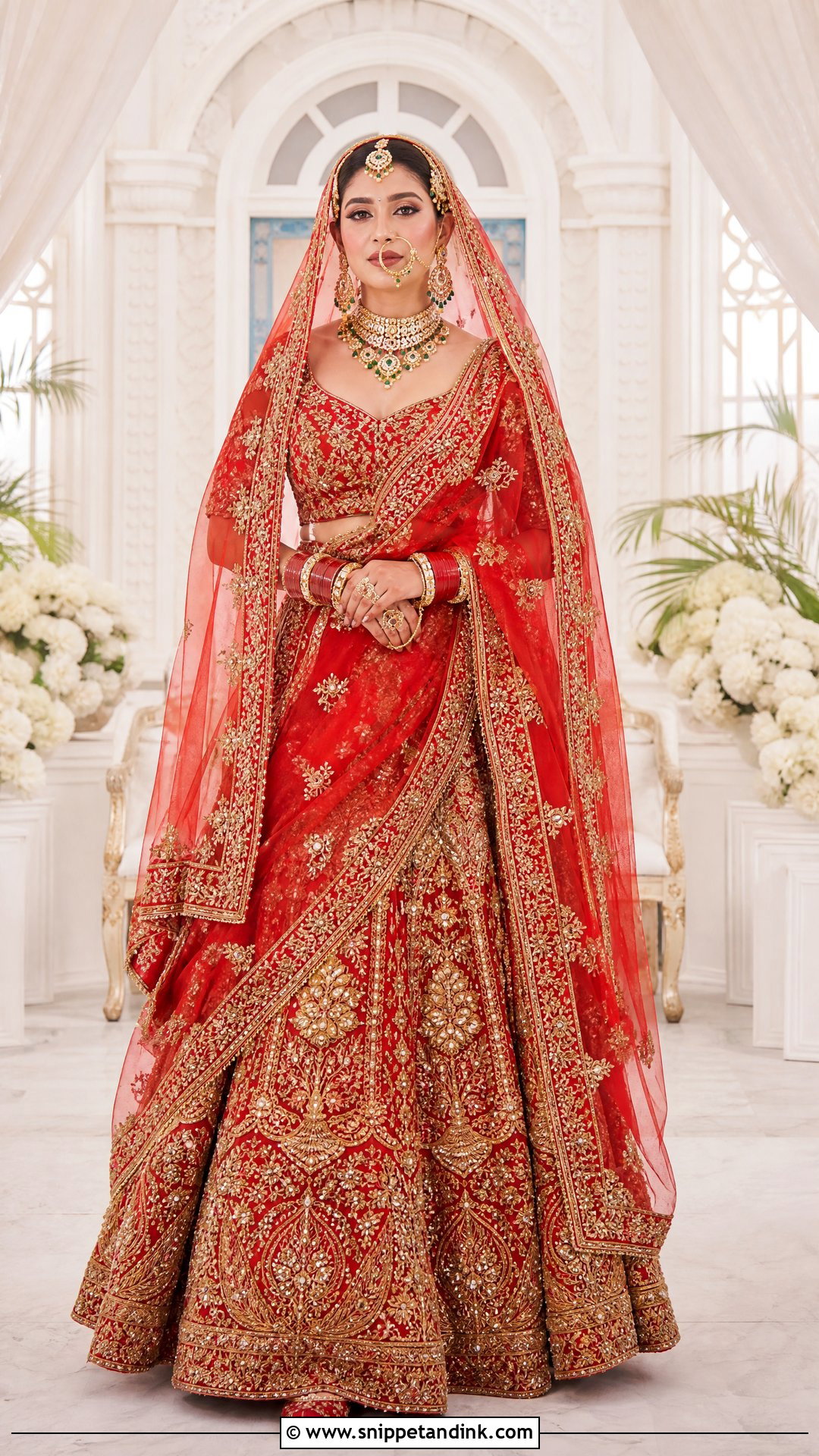 Red Zardozi Bridal Lehenga - Snippet and Ink - 20 Indian Bridal Photos Wedding Dresses