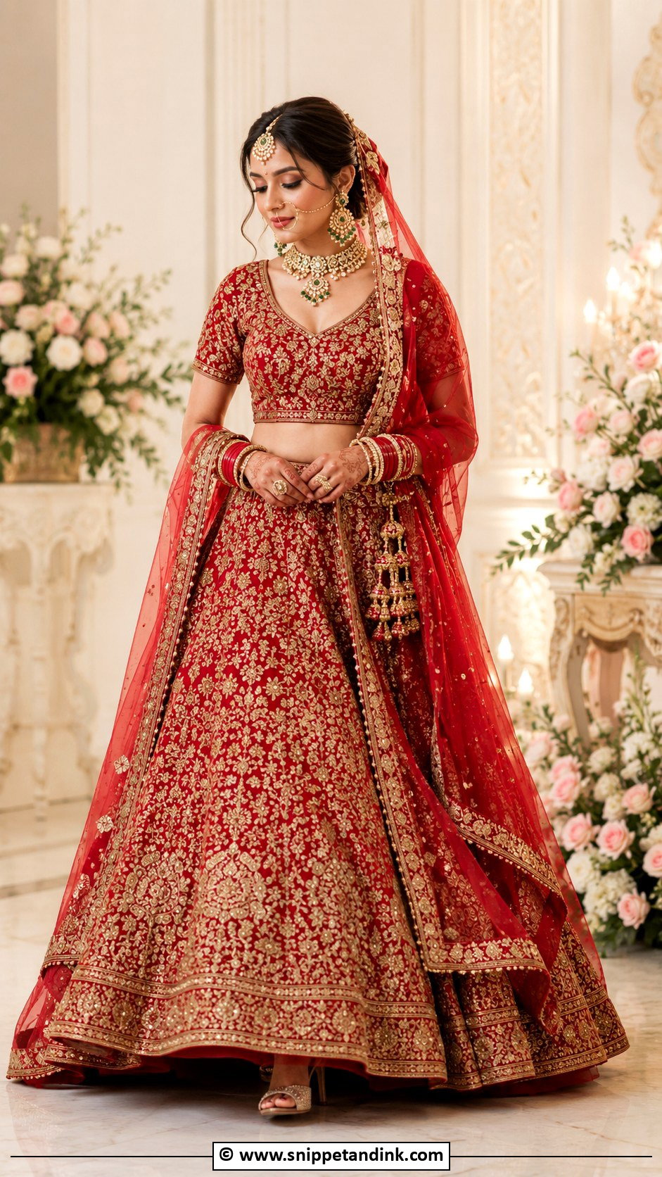 Red Zardozi Bridal Lehenga - Snippet and Ink - 30 Red Indian Bridal Wear Ideas