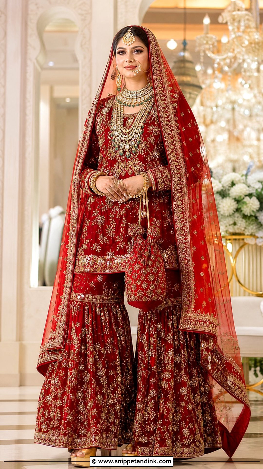 Red Zardozi Bridal Sharara - Snippet and Ink - 20 Sharara for Bride Ideas