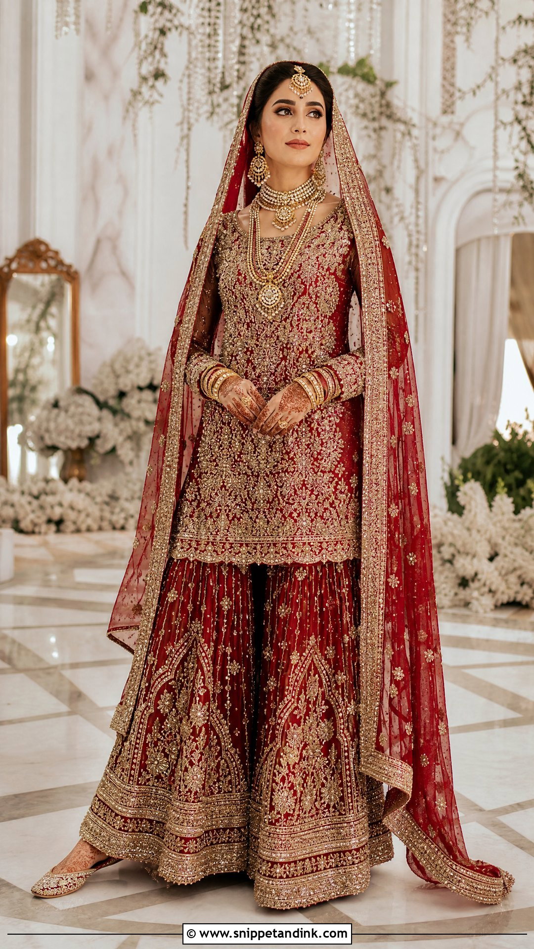 Red Zardozi Bridal Sharara - Snippet and Ink - 20 Red Bridal Sharara Ideas