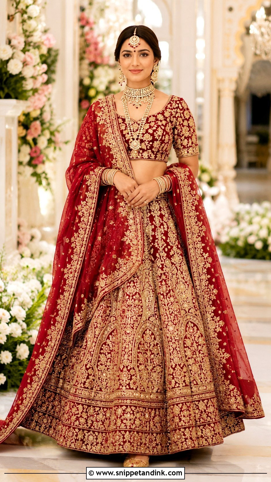 Red Zardozi Designer Choli With Bridal Lehenga - Snippet and Ink - 20 Designer Choli for Wedding Ideas