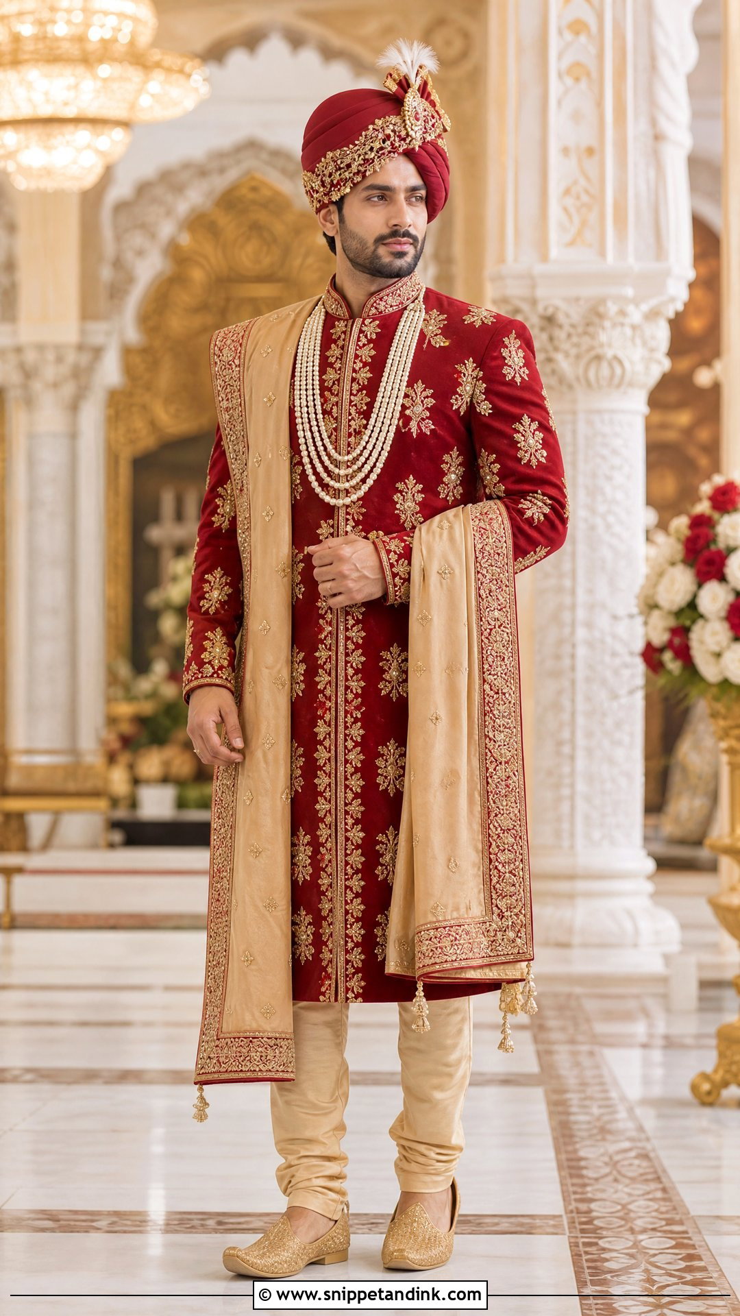 Red Zardozi Sherwani - Snippet and Ink - 20 Sherwani for Wedding Ideas