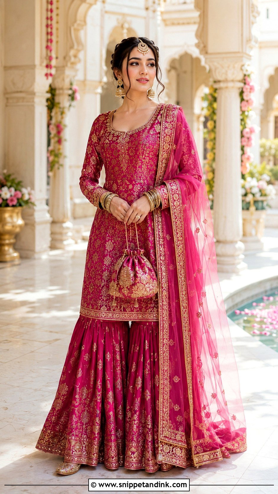 Red Zari Lehenga Wedding Outfit - Snippet and Ink - 20 Ethnic Wedding Outfits
