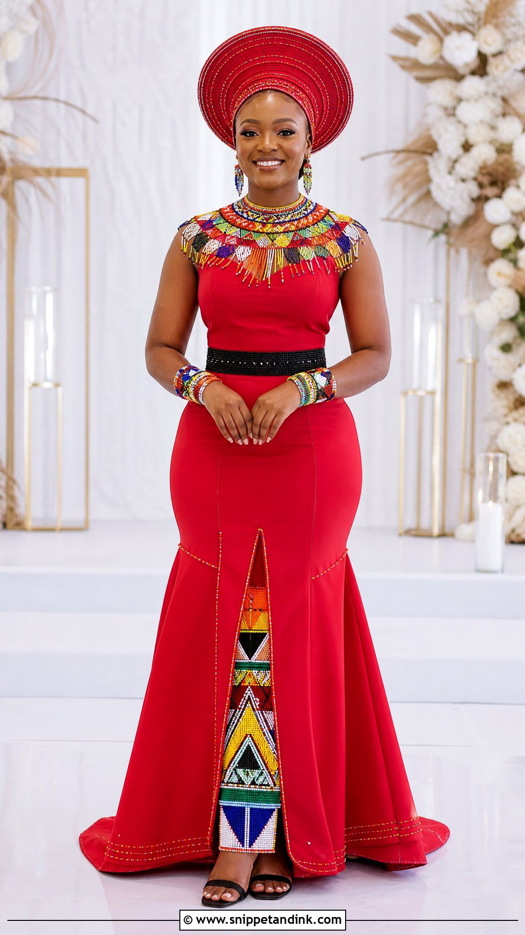 Red Zulu Wedding Dress - Snippet and Ink - 20 South African Wedding Dress Ideas