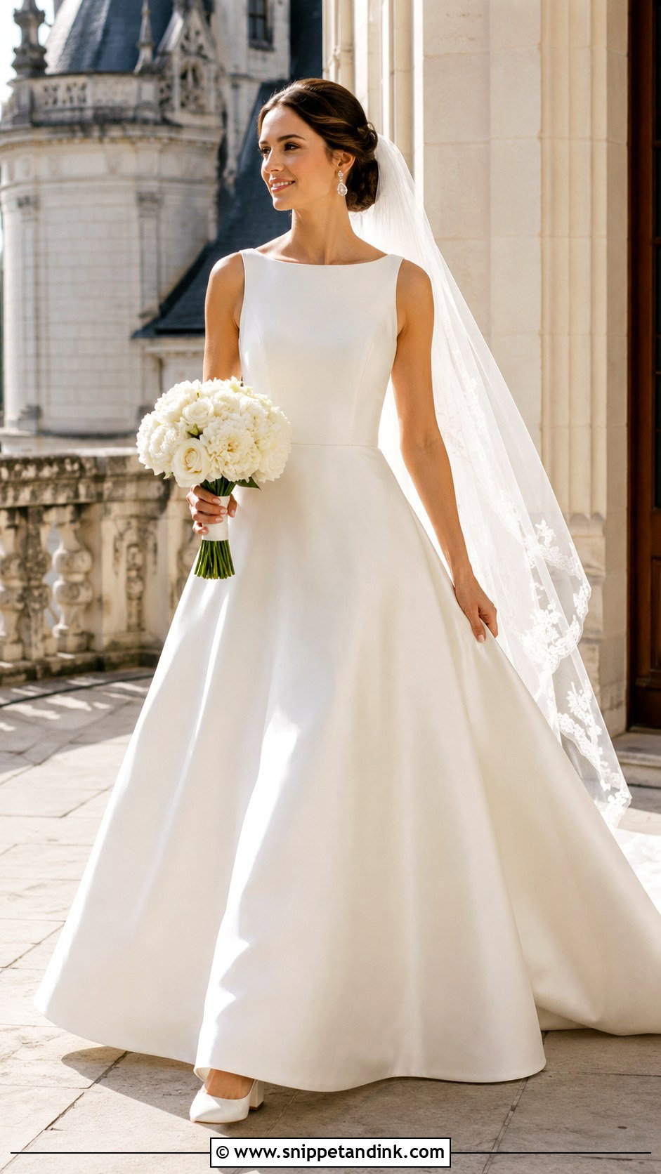 Regal A Line Castle Wedding Dress - Snippet and Ink - 20 Castle Wedding Dress Ideas