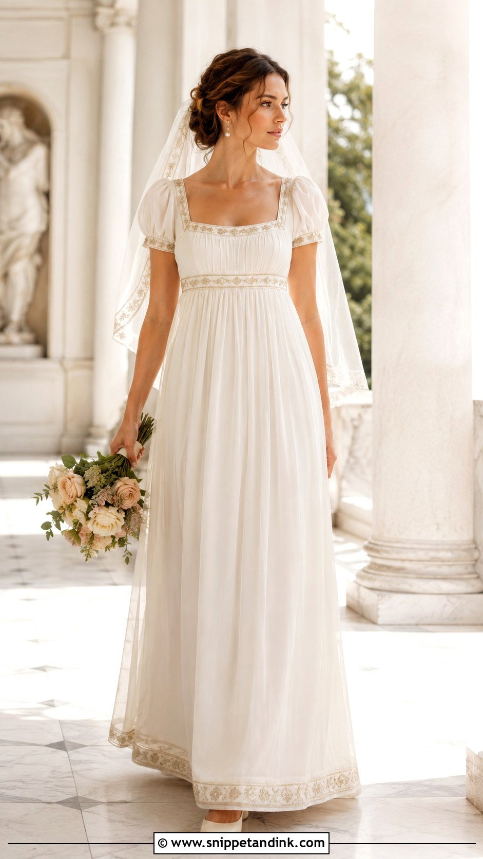 Regency Empire Waist Wedding Dress - Snippet and Ink - 20 Elegant Vintage Wedding Dress Ideas