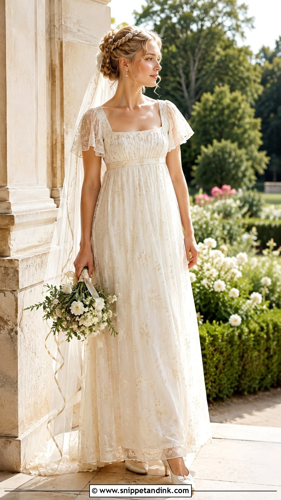 Regency English Empire Waist Wedding Dress - Snippet and Ink - 20 English Wedding Dress Ideas