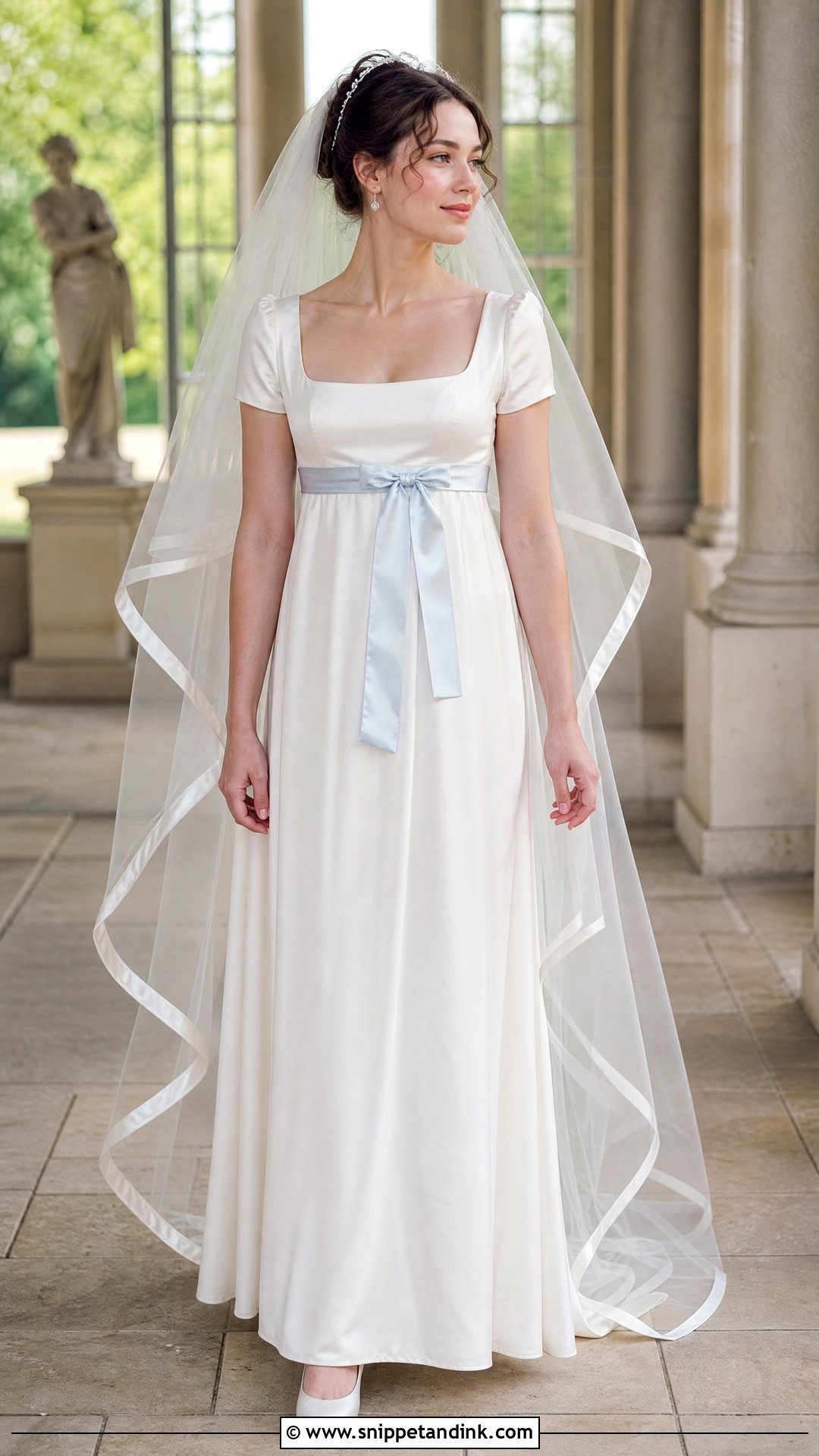 Regency Wedding Dress With Bow - Snippet and Ink - 20 Regency Inspired Wedding Dress Ideas