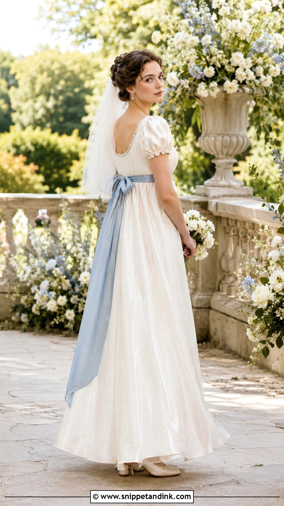 Regency Wedding Dress With Ribbon Sash - Snippet and Ink - 25 Regency Wedding Dress Ideas